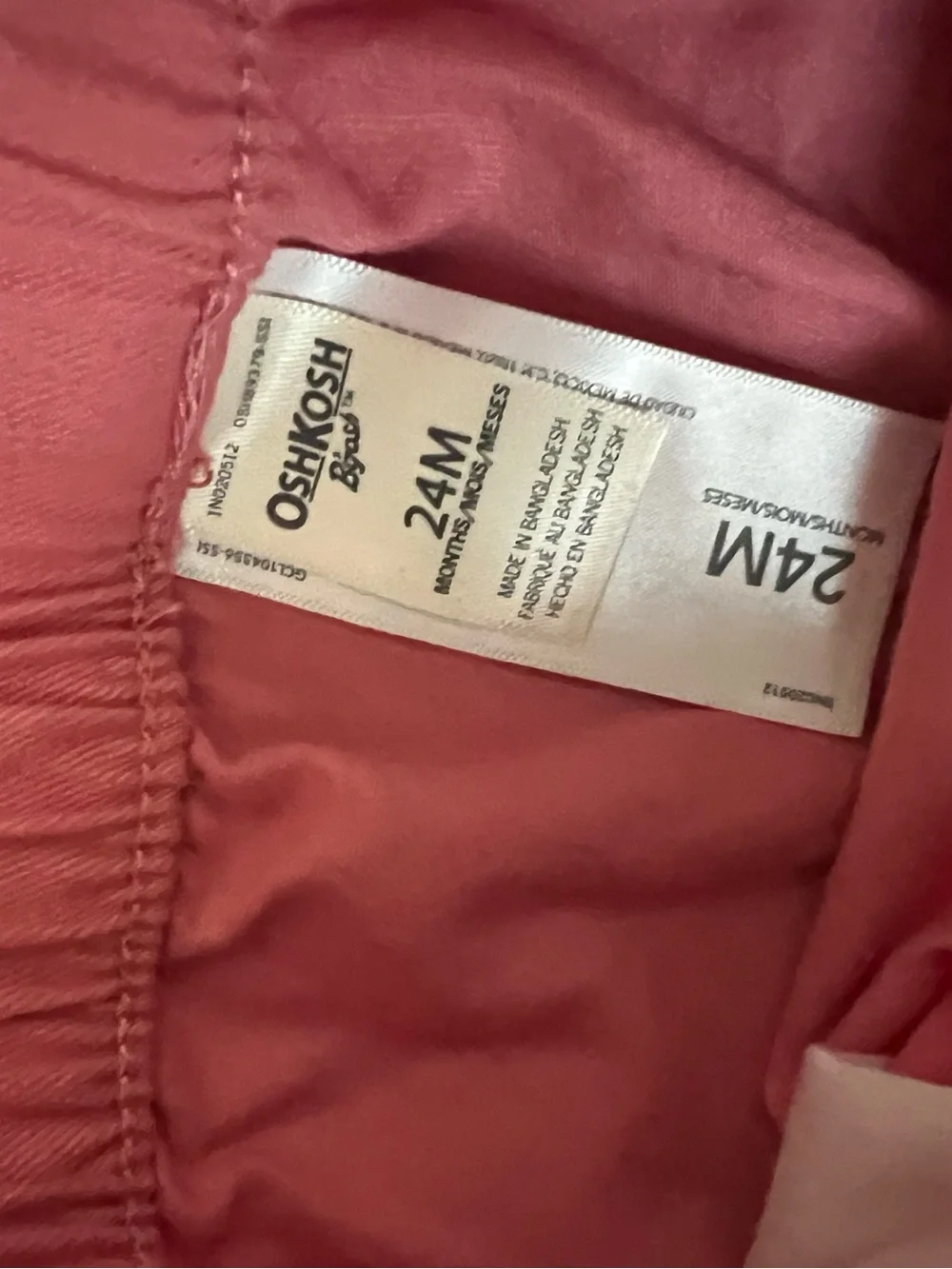 NWT OshKosh B'gosh Coral Pink Elastic-Waist Toddler Girls Shorts